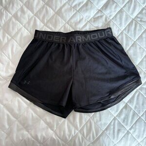 Under Armour Womens Size Small Black Elastic Waist Play Up Shorts Running Loose